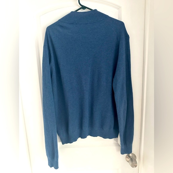 Brooks Brothers 3 Button Mock Neck Sweater — Blue Large - Picture 3 of 3